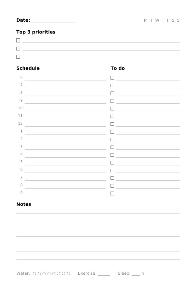 Daily Planner page preview
