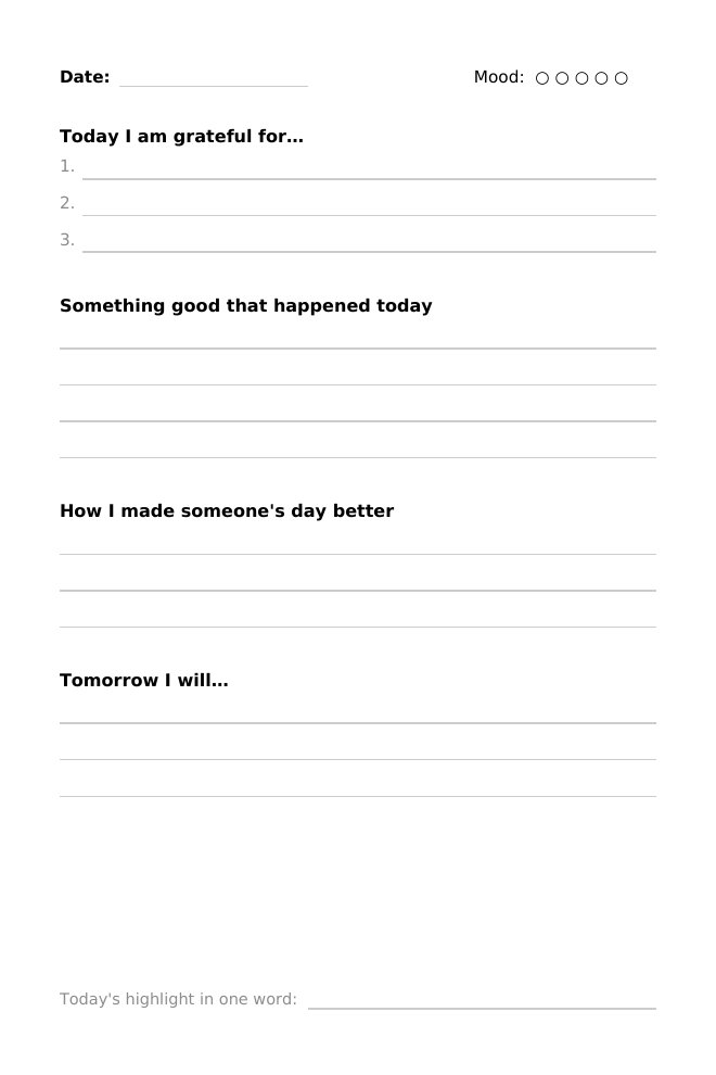 Gratitude Journal page preview