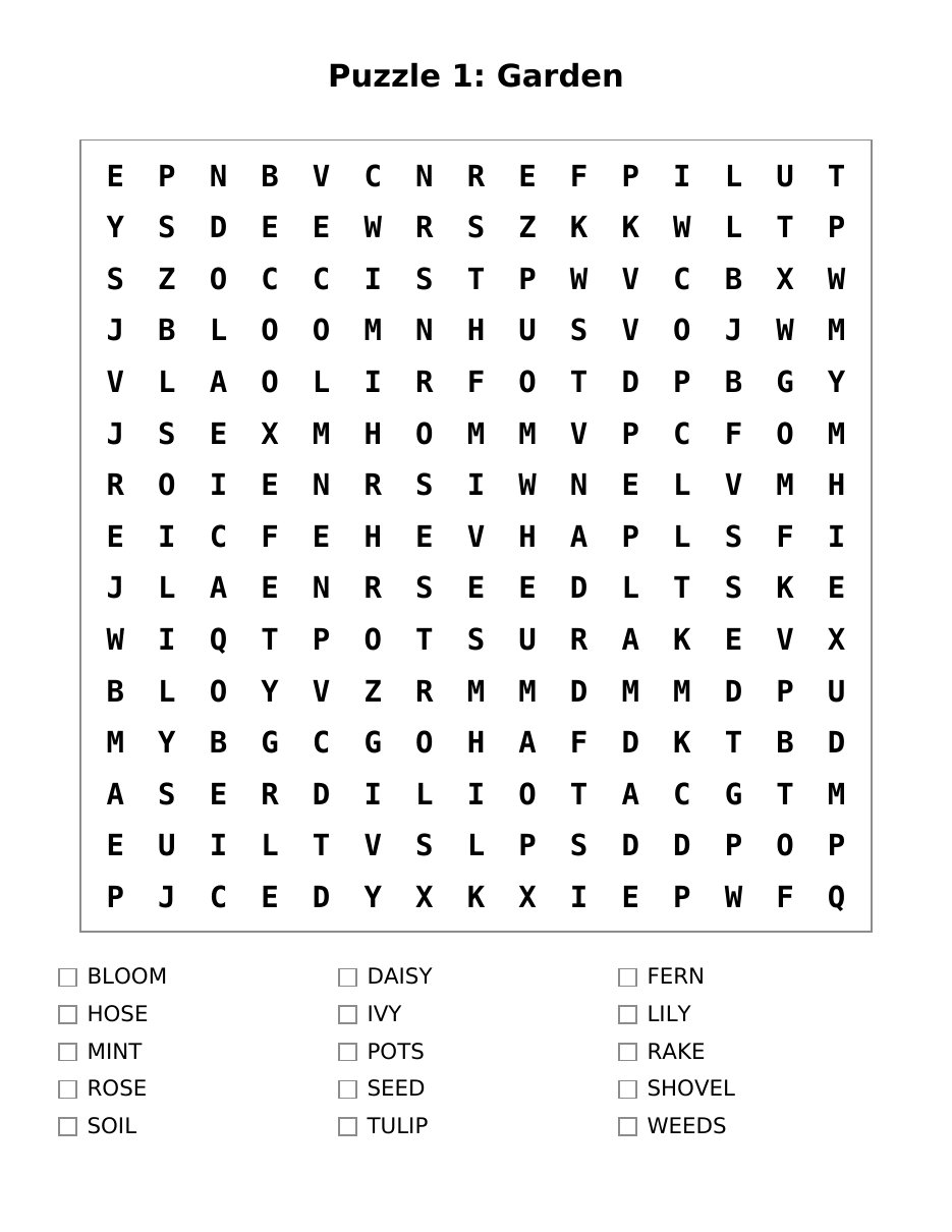 Large Print Word Search page preview